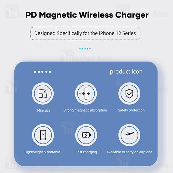 پاوربانک وایرلس 10000 راک اسپیس Rock Space T113 Magnetic Wireless Charger PD Power Bank توان 15 وات